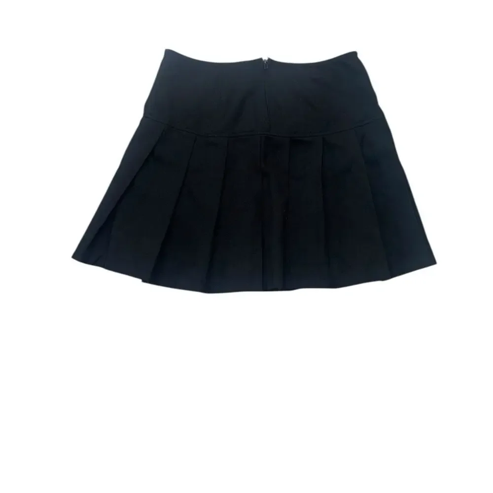 Tripp Royal Bones size medium black pleated mini skirt silver chain emo goth